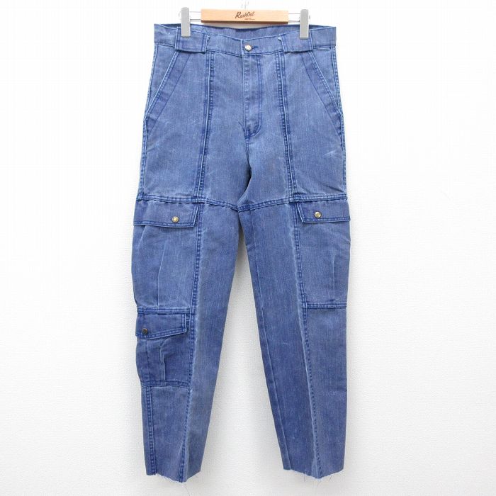 【20%OFF】W33★古着 カーゴ パンツ メンズ 00年代 00s ダック地 紺 ネイビー 【spe】 25apr21 中古 ボトムス ロング