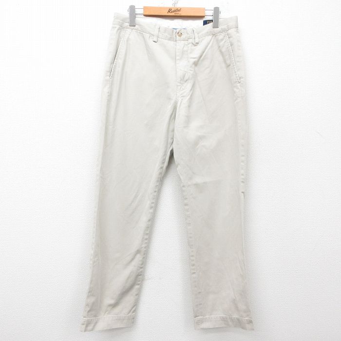 W32★古着 ラルフローレン Ralph Lauren ブランド パンツ メンズ コットン ベージュ カーキ 25apr21 中古 ボトムス ロング