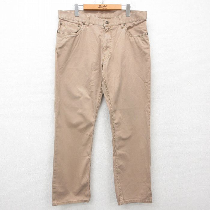 W37★古着 ラルフローレン Ralph Lauren ブランド パンツ メンズ コットン ベージュ カーキ 25apr21 中古 ボトムス ロング