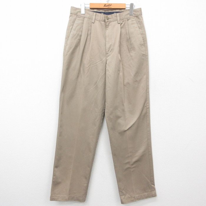 W32★古着 ドッカーズ パンツ メンズ 00年代 00s コットン ベージュ カーキ 25apr21 中古 ボトムス ロング