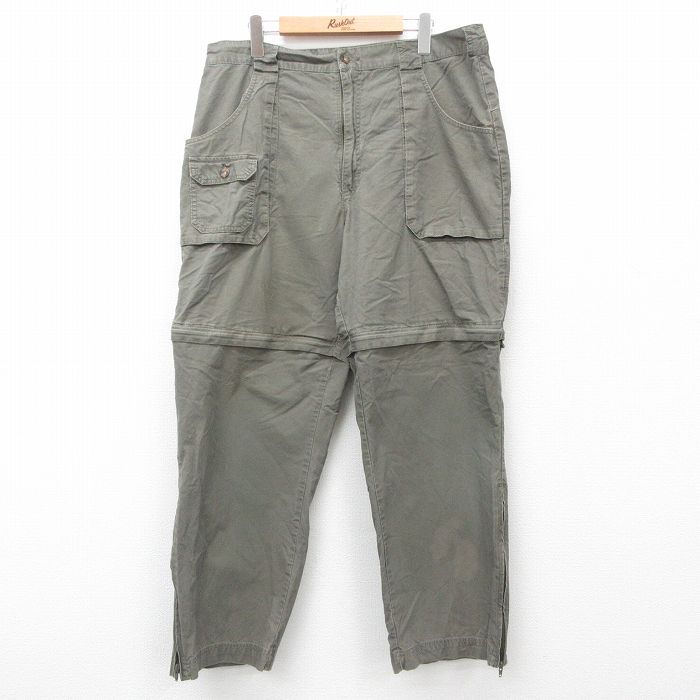 【50%OFF】W39★古着 カベラス パンツ メンズ コットン 濃緑 グリーン 25apr21 中古 ボトムス ロング