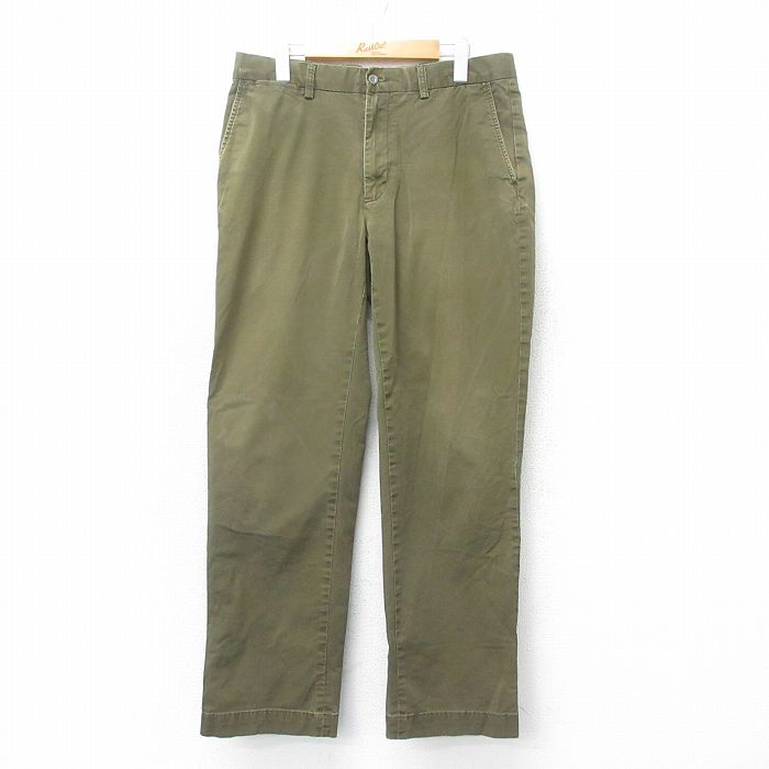W34★古着 ラルフローレン Ralph Lauren ブランド パンツ メンズ 濃緑 グリーン 25apr21 中古 ボトムス ロング