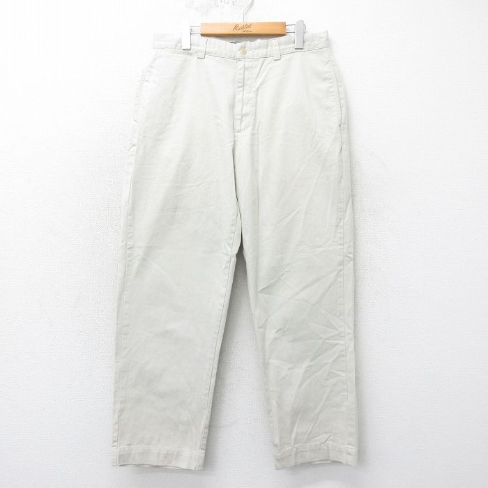 W33★古着 ラルフローレン Ralph Lauren ブランド チノ パンツ チノパン メンズ 90年代 90s コットン 薄ベージュ カーキ 25apr21 中古 ボトムス ロング