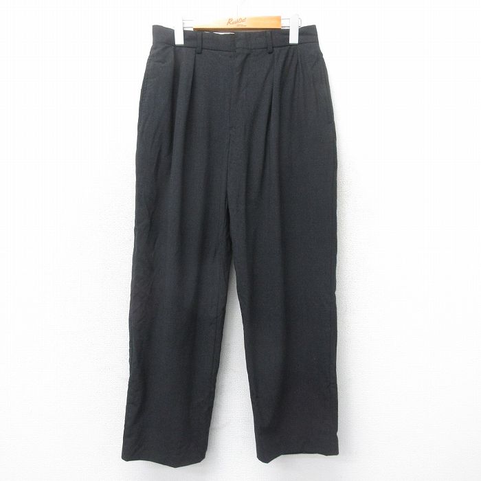 W30★古着 ラルフローレン Ralph Lauren ブランド スラックス パンツ メンズ 90年代 90s ウール 黒 ブラック 【spe】 25apr21 中古 ボトムス ロング
