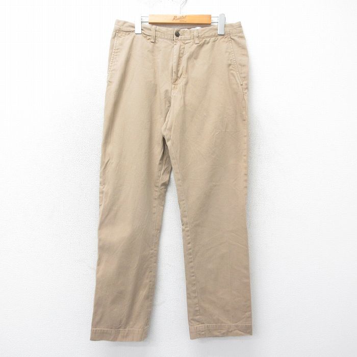 W34★古着 ラルフローレン Ralph Lauren ブランド チノ パンツ チノパン メンズ コットン ベージュ カーキ 25apr21 中古 ボトムス ロング