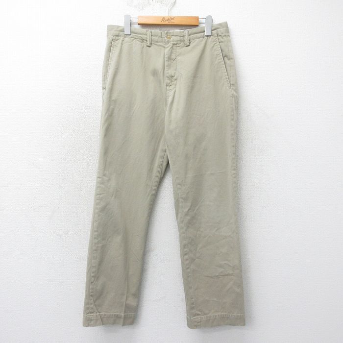 W33★古着 ラルフローレン Ralph Lauren ブランド チノ パンツ チノパン メンズ コットン ベージュ カーキ 25apr21 中古 ボトムス ロング