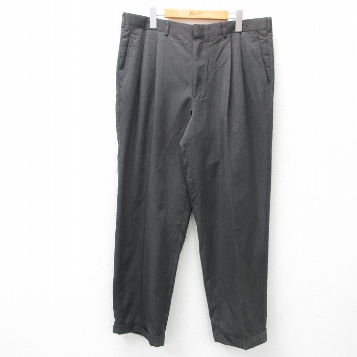 W37★古着 FARAH スラックス パンツ メンズ 90年代 90s タロン 濃グレー 25apr21 中古 ボトムス ロング