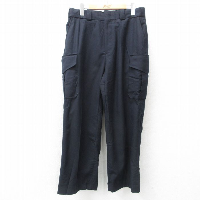 W33★古着 ブラウアー Blauer カーゴ パンツ メンズ 黒 ブラック 25apr21 中古 ボトムス ロング