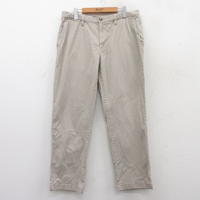 【50%OFF】W34★古着 ノーティカ NAUTICA ブランド チノ パンツ チノパン メンズ ベージュ カーキ 25apr23 中古 ボトムス ロング