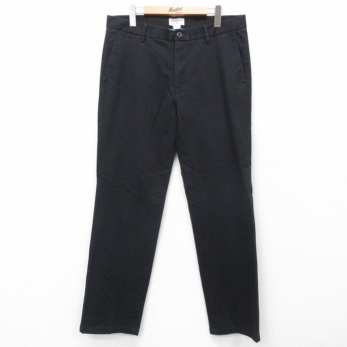 W34★古着 ドッカーズ パンツ メンズ ワンポイントロゴ 黒 ブラック 25apr23 中古 ボトムス ロング