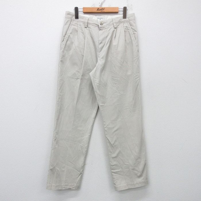 W31★古着 ドッカーズ チノ パンツ チノパン メンズ ワンポイントロゴ 薄ベージュ カーキ 25apr23 中古 ボトムス ロング