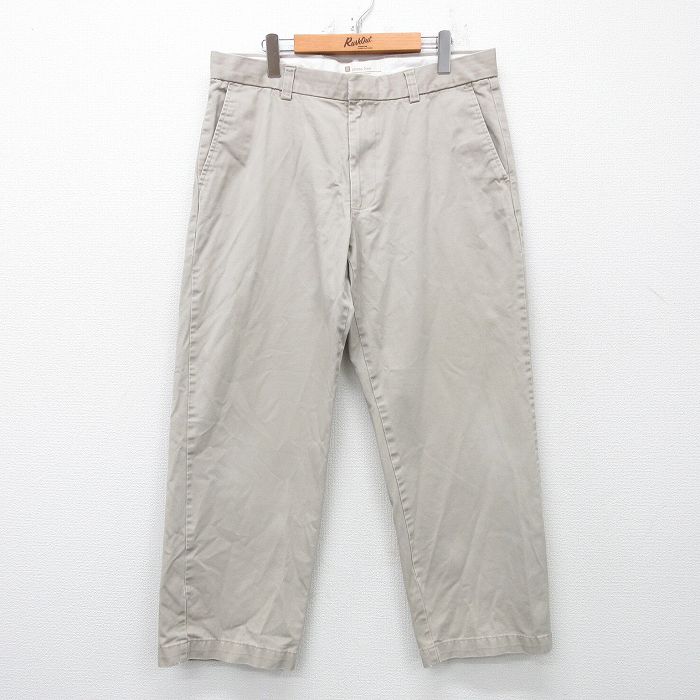 W36★古着 ギャップ GAP チノ パンツ チノパン メンズ コットン 薄ベージュ カーキ 25apr23 中古 ボトムス ロング
