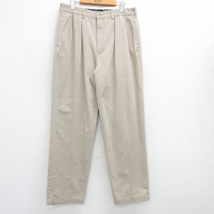 W34★古着 ラルフローレン Ralph Lauren ブランド チノ パンツ チノパン メンズ ANDREW コットン ベージュ カーキ 25apr23 中古 ボトムス ロング