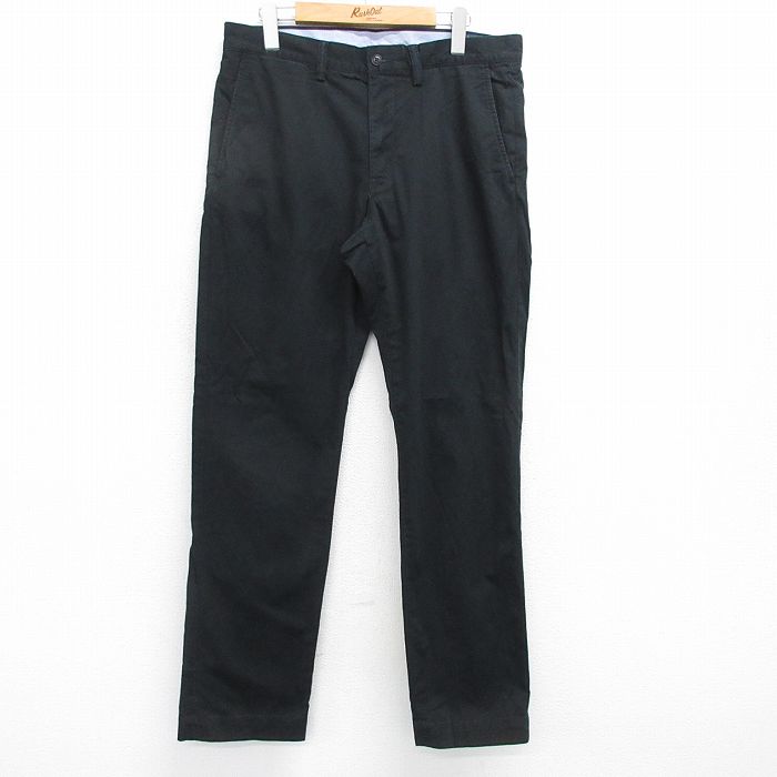W34★古着 ラルフローレン Ralph Lauren ブランド パンツ メンズ ワンポイントロゴ 黒 ブラック 25apr23 中古 ボトムス ロング