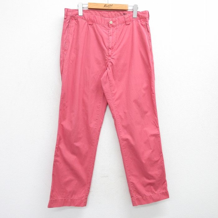 W34★古着 ラルフローレン Ralph Lauren ブランド パンツ メンズ 90年代 90s SUFFIELD コットン ピンク 【spe】 25apr23 中古 ボトムス ロング