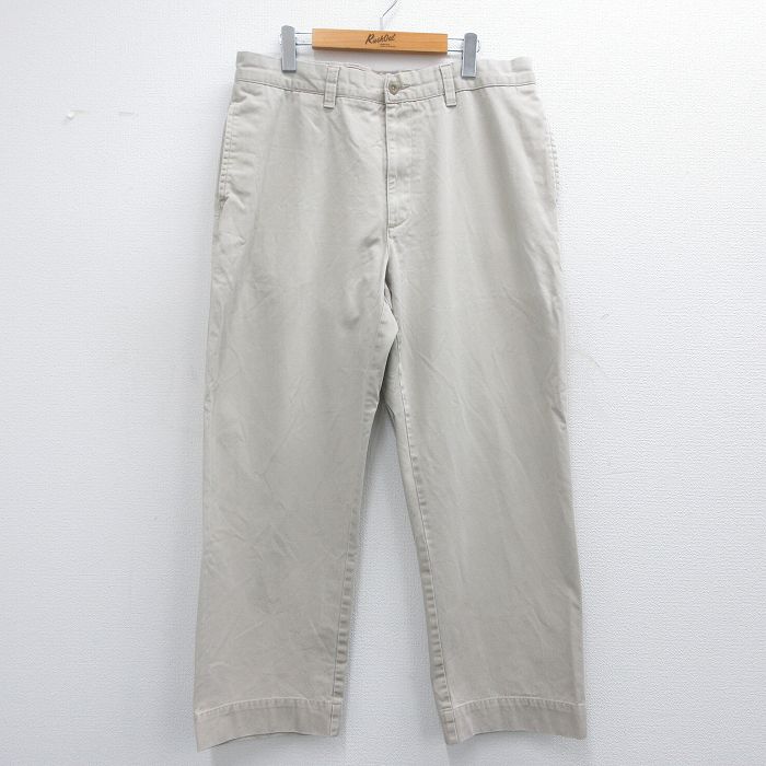 W36★古着 ペリーエリス チノ パンツ チノパン メンズ コットン 薄ベージュ カーキ 25apr23 中古 ボトムス ロング