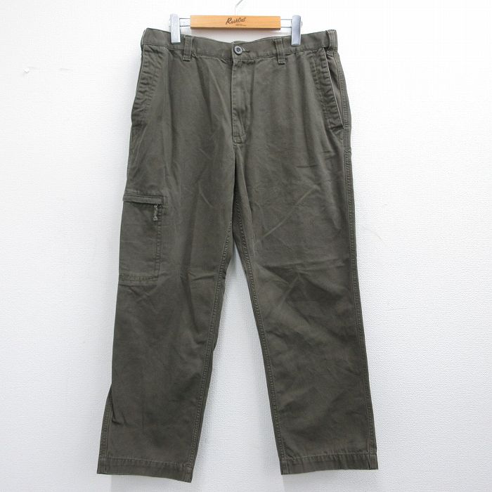 W35★古着 ドッカーズ パンツ メンズ ダック地 コットン 濃緑 グリーン 25apr23 中古 ボトムス ロング