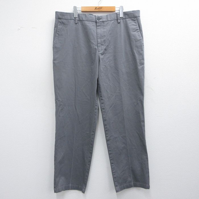 W39★古着 ドッカーズ パンツ メンズ ワンポイントロゴ グレー 25apr23 中古 ボトムス ロング