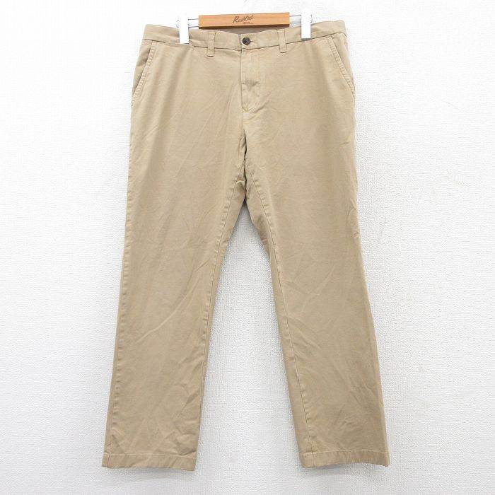 W35★古着 トミーヒルフィガー TOMMY HILFIGER ブランド パンツ メンズ ベージュ カーキ 25apr23 中古 ボトムス ロング