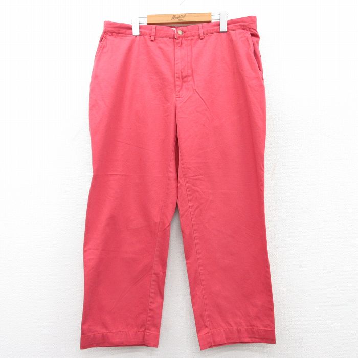 W38★古着 ラルフローレン Ralph Lauren ブランド チノ パンツ チノパン メンズ コットン 濃ピンク 【spe】 25apr23 中古 ボトムス ロング