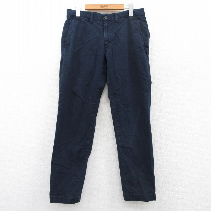 W33★古着 ラルフローレン Ralph Lauren ブランド パンツ メンズ コットン 紺 ネイビー 25apr23 中古 ボトムス ロング