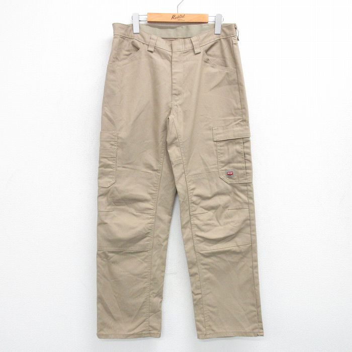 W33★古着 レッドキャップ ワーク カーゴ パンツ メンズ ベージュ カーキ 25apr23 中古 ボトムス ロング