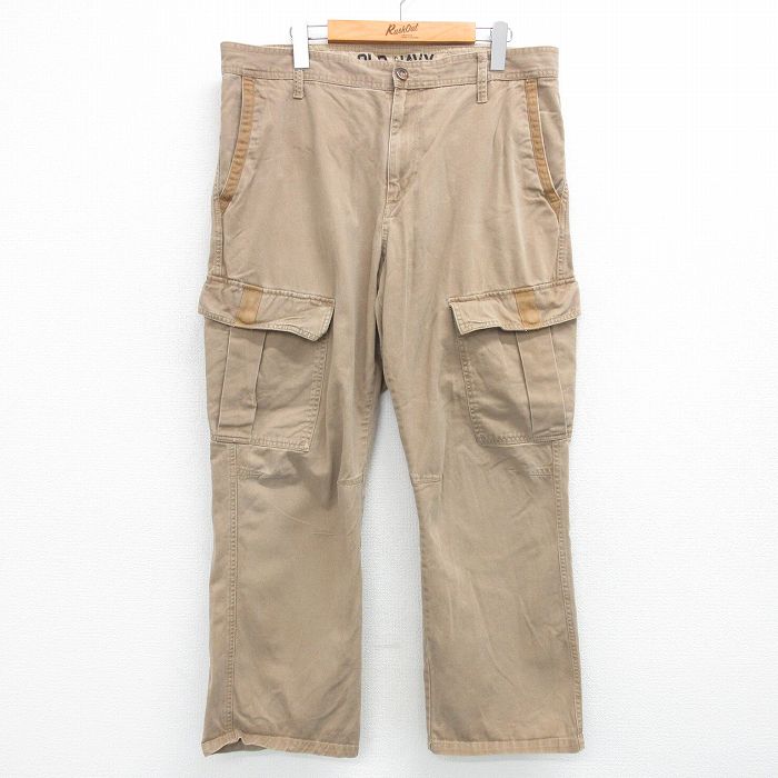 W36★古着 オールドネイビー OLD NAVY カーゴ パンツ メンズ コットン 薄茶 ブラウン 25apr23 中古 ボトムス ロング