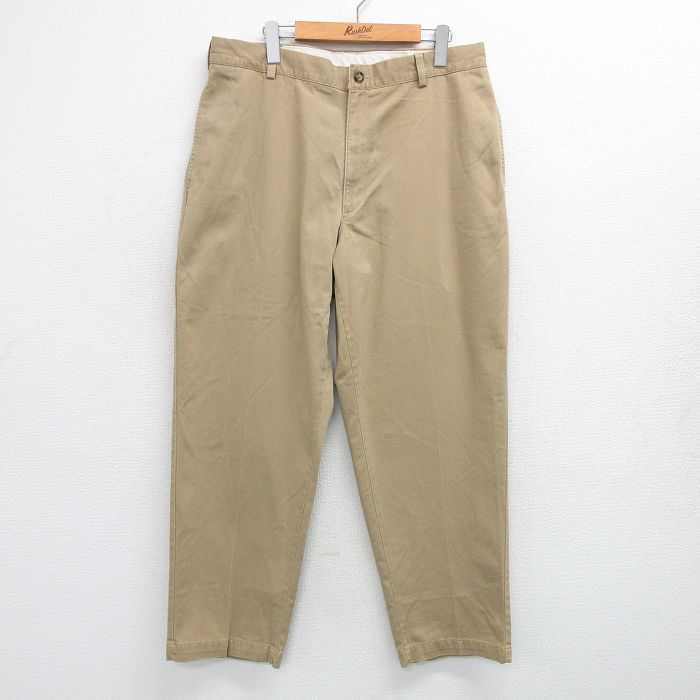 W36★古着 エルエルビーン LLBEAN パンツ メンズ 00年代 00s コットン ベージュ カーキ 25apr23 中古 ボトムス ロング