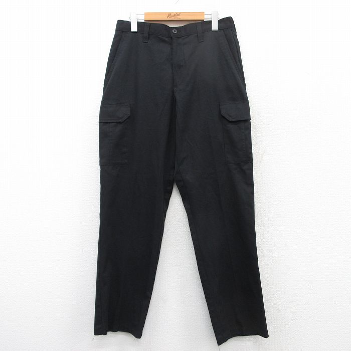 W31★古着 ワーク カーゴ パンツ メンズ CiNTAS 黒 ブラック 25apr24 中古 ボトムス ロング