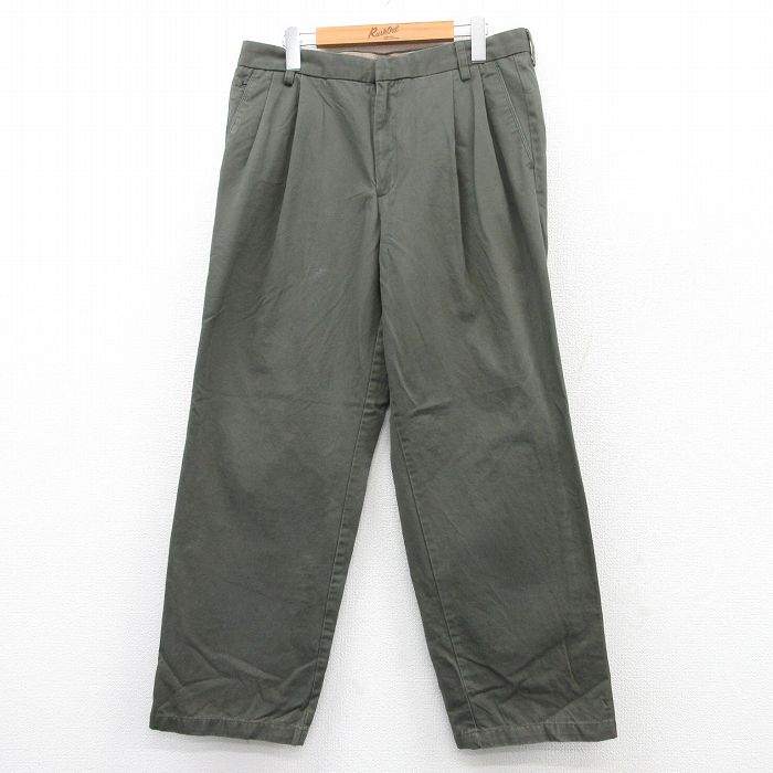【20%OFF】W34★古着 ドッカーズ パンツ メンズ 濃緑 グリーン 25apr24 中古 ボトムス ロング