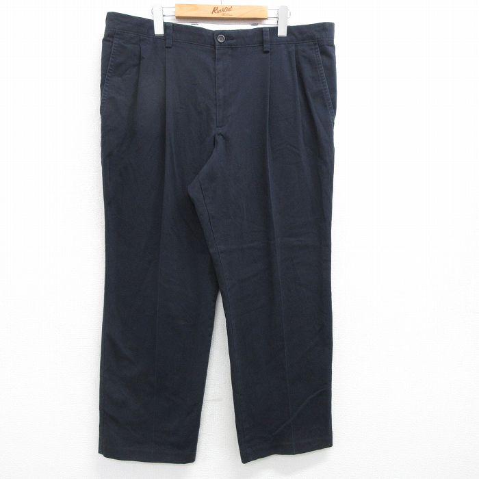 W39★古着 ドッカーズ パンツ メンズ 大きいサイズ 濃紺 ネイビー 25apr25 中古 ボトムス ロング