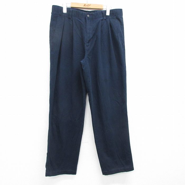 【50%OFF】W34★古着 ドッカーズ パンツ メンズ 00年代 00s コットン 濃紺 ネイビー 25apr25 中古 ボトムス ロング