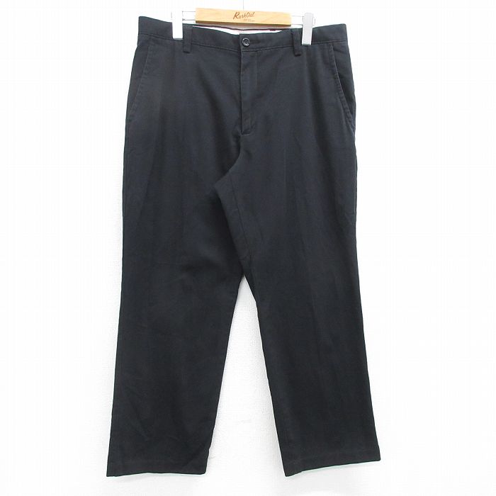W34★古着 ドッカーズ パンツ メンズ 黒 ブラック 25apr25 中古 ボトムス ロング