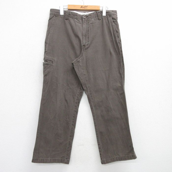 W34★古着 ドッカーズ パンツ メンズ コットン こげ茶 ブラウン 25apr25 中古 ボトムス ロング