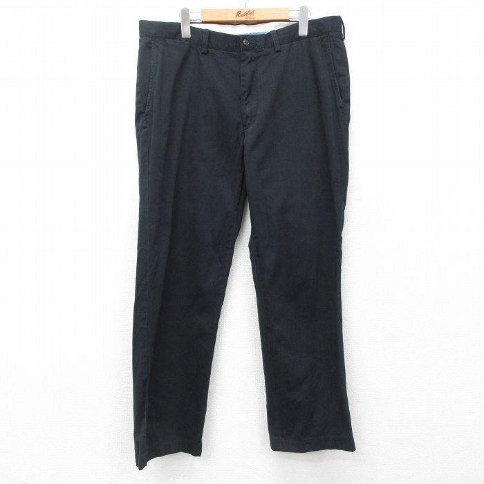 W38★古着 ラルフローレン Ralph Lauren ブランド チノ パンツ チノパン メンズ コットン 黒 ブラック 25apr26 中古 ボトムス ロング