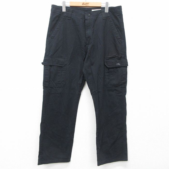 【50%OFF】W35★古着 ラングラー Wrangler カーゴ パンツ メンズ 黒 ブラック 25apr26 中古 ボトムス ロング