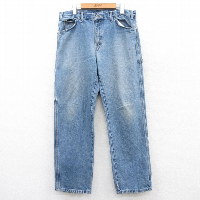 W36★古着 ディッキーズ Dickies ペインター パンツ メンズ 紺 ネイビー デニム 25apr26 中古 ボトムス ロング