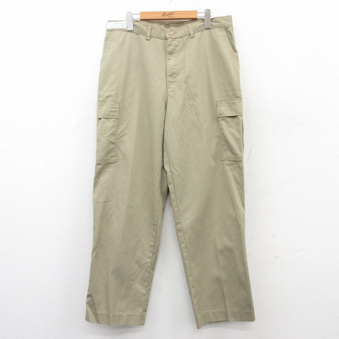 【50%OFF】W35★古着 ワーク カーゴ パンツ メンズ ベージュ カーキ 25apr26 中古 ボトムス ロング