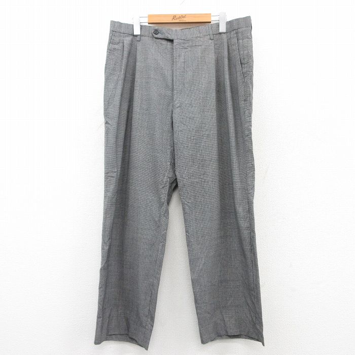 W37★古着 パンツ メンズ 90年代 90s 黒他 ブラック チェック 25apr26 中古 ボトムス ロング