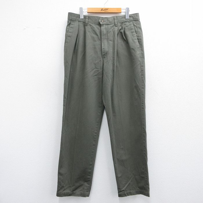 【50%OFF】W35★古着 ドッカーズ パンツ メンズ 00年代 00s 濃緑 グリーン 25apr28 中古 ボトムス ロング