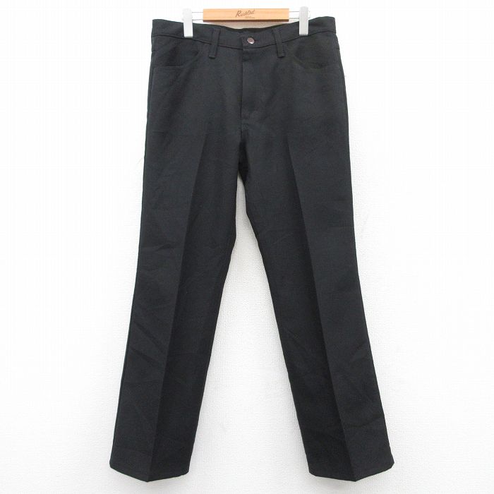 W36★古着 ラングラー Wrangler ランチャー パンツ ジーンズ メンズ 黒 ブラック 【spe】 25apr28 中古 ボトムス ジーパン Gパン ロング