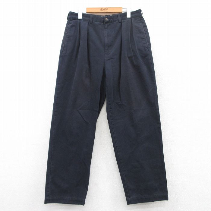 W33★古着 ラルフローレン Ralph Lauren ブランド チノ パンツ チノパン メンズ 90年代 90s ANDREW コットン 紺 ネイビー 【spe】 25apr28 中古 ボトムス ロング