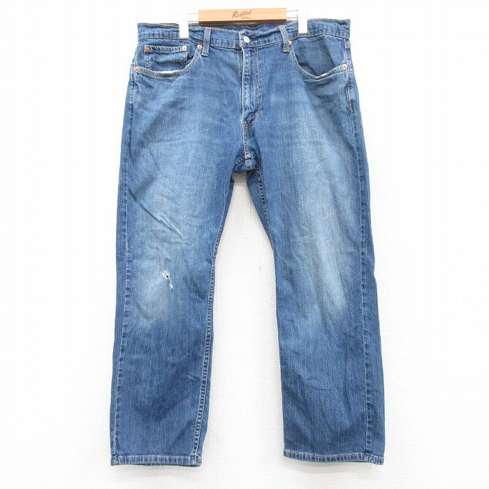 W40★古着 リーバイス Levis 559 ジーンズ メンズ ヒゲ 大きいサイズ 紺 ネイビー デニム 25apr28 中古 ボトムス ジーパン Gパン ロング パンツ