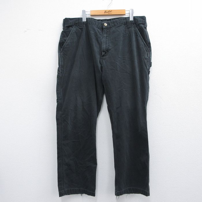 W40★古着 カーハート Carhartt ペインター パンツ メンズ 大きいサイズ コットン 黒 ブラック 25apr30 中古 ボトムス ロング