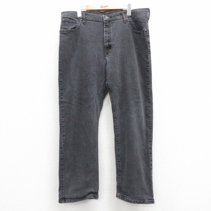 【20%OFF】W38★古着 ラングラー Wrangler ジーンズ メンズ 黒 ブラック デニム 25apr30 中古 ボトムス ジーパン Gパン ロング パンツ