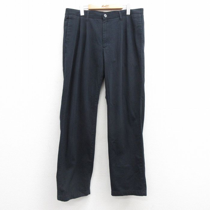 W36★古着 リー Lee チノ パンツ チノパン メンズ コットン 紺 ネイビー 25apr30 中古 ボトムス ロング