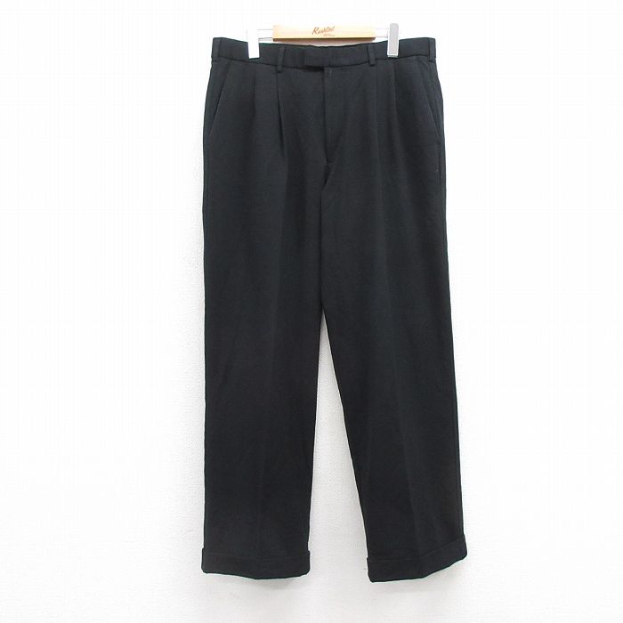 W34★古着 ドッカーズ スラックス パンツ メンズ 黒 ブラック 25apr30 中古 ボトムス ロング