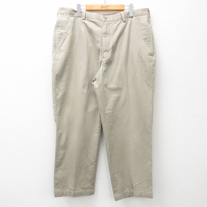 W38★古着 パンツ メンズ SAVANE コットン ベージュ カーキ 25may01 中古 ボトムス ロング