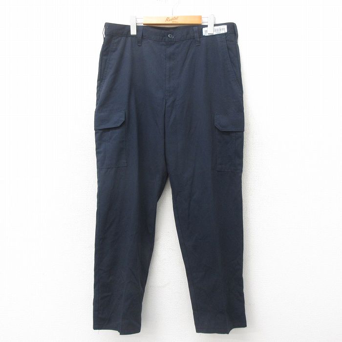 【50%OFF】W37★古着 ワーク カーゴ パンツ メンズ CiNTAS 紺 ネイビー 25may02 中古 ボトムス ロング
