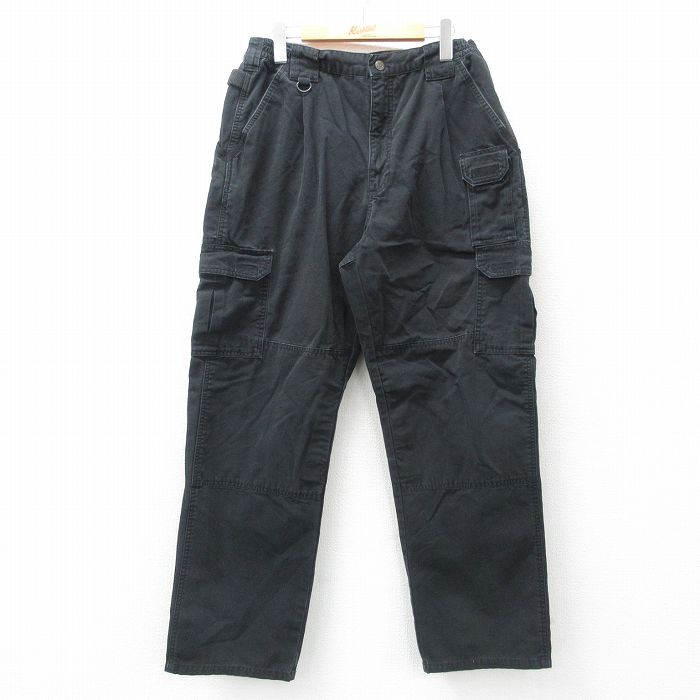 W33★古着 5.11 タクティカル カーゴ パンツ メンズ 黒 ブラック 25may07 中古 ボトムス ロング